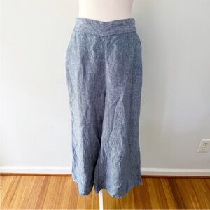 Catherine Malandrino Linen Wide Leg Pants Medium Beach Coastal Nautical Comfy